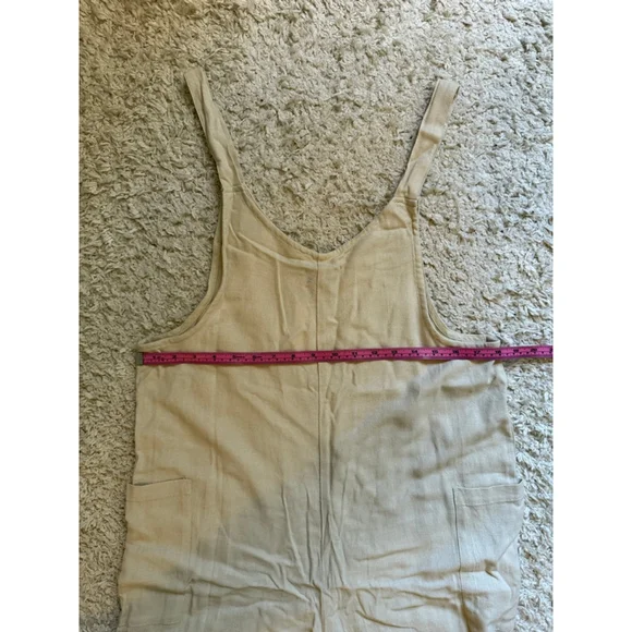 NWT Women's Hunter & Brown Beige Linen Blend Wide Leg Jumpsuit S - Picture 2 of 7